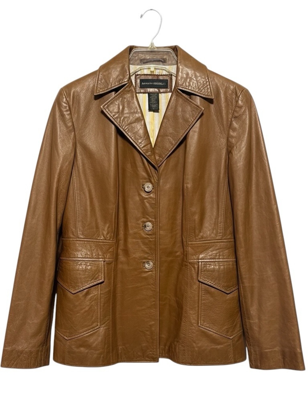 BANANA REPUBLIC Cognac Genuine Leather Blazer Jacket Size L